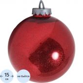 Шар елочный 150мм, с глиттером лакированный (красный) 496364 Шар елочный 150мм, с глиттером лакированный (красный) 496364