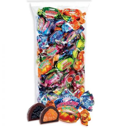 Конфеты шоколадные Кремлина Микс фрукты в шоколадной глазури, 1кг