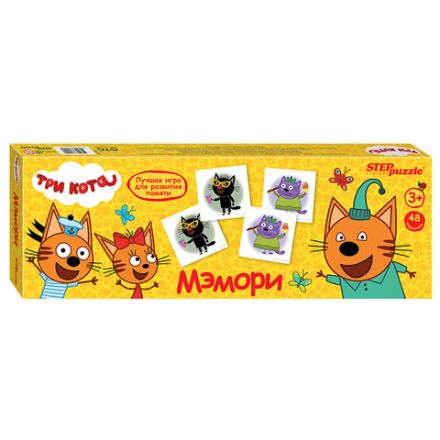 Игра настольная МЕМОРИ, лицензия "Три кота", 48 карточек, STEP PUZZLE Игра настольная МЕМОРИ, лицензия "Три кота", 48 карточек, STEP PUZZLE