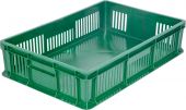 Ящик 600х400х140 мм дно сплош.стенки перф.без ручек зеленый морозостойкий Ящик 600х400х140 мм дно сплош.стенки перф.без ручек зеленый морозостойкий
