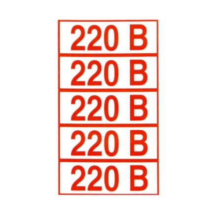 Знак электробезопасности "Указатель напряжения 220 В", КОМПЛЕКТ 20 штук, 20х50 мм, пленка, Z05