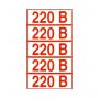 Знак электробезопасности "Указатель напряжения 220 В", КОМПЛЕКТ 20 штук, 20х50 мм, пленка, Z05