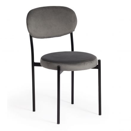 Стул REVO (mod. 7033) / 1 шт. в упаковке ткань/металл, 47х54х82 см, высота до сиденья 47 см, серый barkhat 26/черный Стул REVO (mod. 7033) / 1 шт. в упаковке ткань/металл, 47х54х82 см, высота до сиденья 47 см, серый barkhat 26/черный