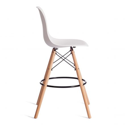 Стул барный Синди Бар Чаир/Cindy Bar Chair (мод.80-1) дерево бук/металл/пластик, 50х51х109см, белый 70029/ натуральный