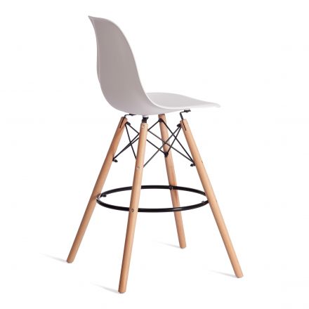 Стул барный Синди Бар Чаир/Cindy Bar Chair (мод.80-1) дерево бук/металл/пластик, 50х51х109см, белый 70029/ натуральный
