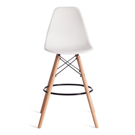Стул барный Синди Бар Чаир/Cindy Bar Chair (мод.80-1) дерево бук/металл/пластик, 50х51х109см, белый 70029/ натуральный