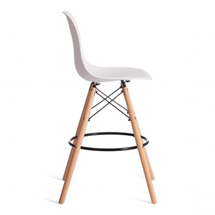 Стул барный Синди Бар Чаир/Cindy Bar Chair (мод.80-1) дерево бук/металл/пластик, 50х51х109см, белый 70029/ натуральный