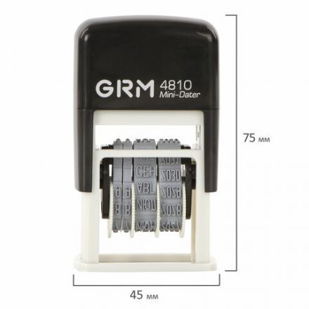 Датер-мини месяц буквами, оттиск 20х3,8 мм синий, GRM 4810, 124131000 Датер-мини месяц буквами, оттиск 20х3,8 мм синий, GRM 4810, 124131000