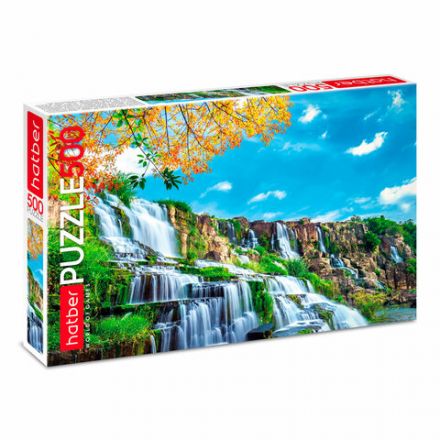 Пазл картонный 500 элементов АССОРТИ, 14 дизайнов, 330х480 мм, HATBER