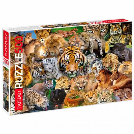 Пазл картонный 500 элементов АССОРТИ, 14 дизайнов, 330х480 мм, HATBER