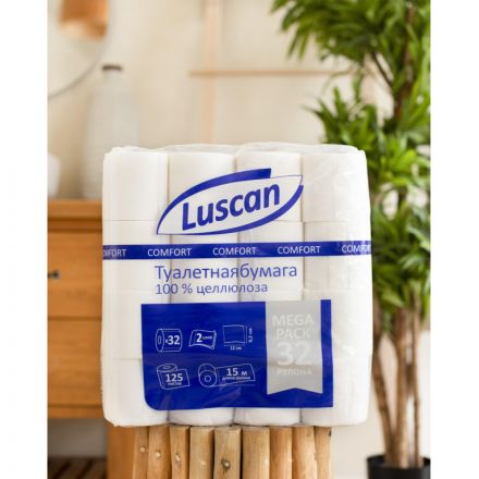 Бумага туалетная Luscan Comfort Megapack 2сл бел цел 15м 125л 32рул/уп Бумага туалетная Luscan Comfort Megapack 2сл бел цел 15м 125л 32рул/уп