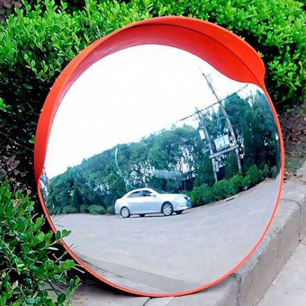 Зеркало дорожное сферическое светоотражающее Turbosky 1000 мм с козырьком