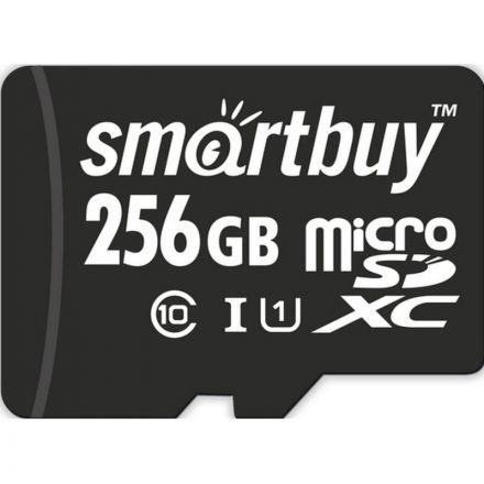 Карта памяти SmartBuy microSDXC 256Gb UHS-I Cl10 +ад, SB256GBSDCL10-01