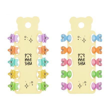 Заколки для волос MESHU, пастельные мини-крабики, 1см, 10шт., европодвес Заколки для волос MESHU, пастельные мини-крабики, 1см, 10шт., европодвес