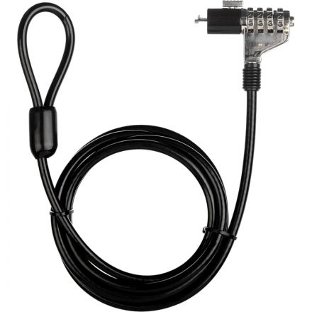 Тросик с замком для ноутбуков Continent NCL-104, код/замок, черн