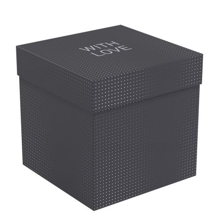 Коробка складная подарочная MESHU "Black", (15*15*15см), выборочный лак Коробка складная подарочная MESHU "Black", (15*15*15см), выборочный лак