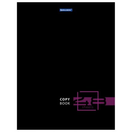 Тетрадь А4, 48 л., BRAUBERG, скоба, клетка, глянцевый лак, "DARK", 404042 Тетрадь А4, 48 л., BRAUBERG, скоба, клетка, глянцевый лак, "DARK", 404042