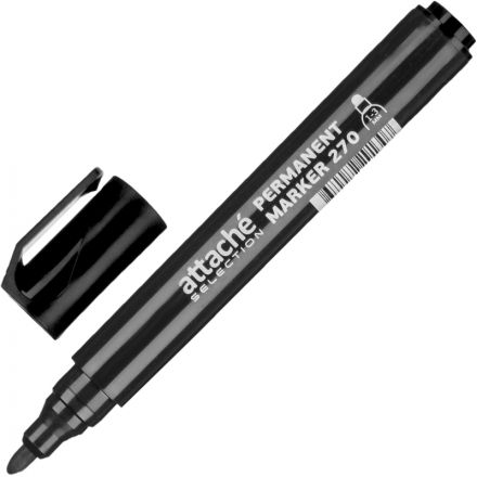 Маркер перманентный Attache Selection 270 черный 1-3мм кругл. наконечник Маркер перманентный Attache Selection 270 черный 1-3мм кругл. наконечник