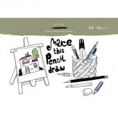 Альбом для рисования №1 School Draw А4 40л, склейка,обл.импорт.картон