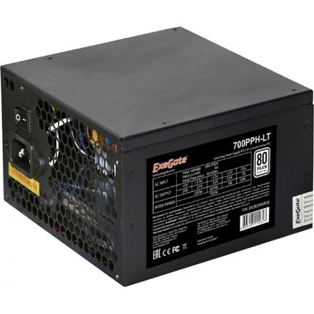 Блок питания ExeGate 700W 80+ 700PPH-LT ATX, 12cm fan, black (EX282048RUS) Блок питания ExeGate 700W 80+ 700PPH-LT ATX, 12cm fan, black (EX282048RUS)