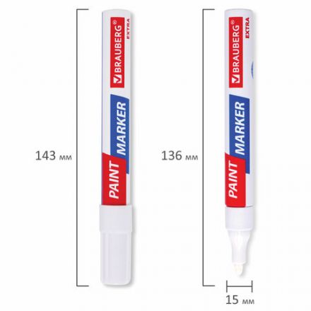 Маркер-краска лаковый EXTRA (paint marker) 4 мм, БЕЛЫЕ, НАБОР 4 шт., УСИЛЕННАЯ НИТРО-ОСНОВА, BRAUBERG, 152000 Маркер-краска лаковый EXTRA (paint marker) 4 мм, БЕЛЫЕ, НАБОР 4 шт., УСИЛЕННАЯ НИТРО-ОСНОВА, BRAUBERG, 152000