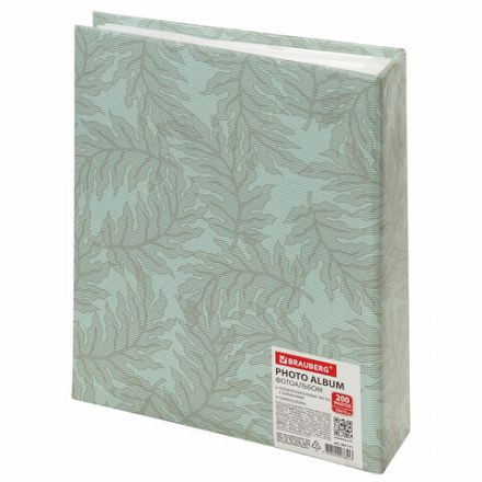 Фотоальбом BRAUBERG "Папоротник" на 200 фото 10х15 см, твердая обложка, термосварка, 391171 Фотоальбом BRAUBERG "Папоротник" на 200 фото 10х15 см, твердая обложка, термосварка, 391171