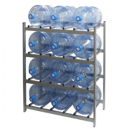 Стеллаж для воды Бомис-12 на 12 тар металлик 945x440x1155 мм