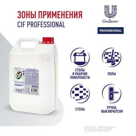 Средство для мытья пола Cif Professional 2в1 моющее, дезинфицирующее, 5л Средство для мытья пола Cif Professional 2в1 моющее, дезинфицирующее, 5л