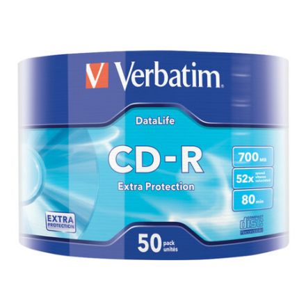 Диск CD-R VERBATIM DataLife, 700 Мб 52x Bulk (термоусадка без шпиля), КОМПЛЕКТ 50 шт., 43787 Диск CD-R VERBATIM DataLife, 700 Мб 52x Bulk (термоусадка без шпиля), КОМПЛЕКТ 50 шт., 43787