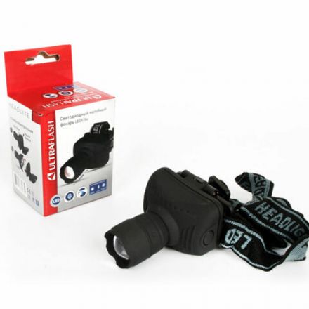 Фонарь налобный ULTRAFLASH 1Вт LED, ZOOM, 3 режима, питание 3хААА (не в комплекте), LED5354 Фонарь налобный ULTRAFLASH 1Вт LED, ZOOM, 3 режима, питание 3хААА (не в комплекте), LED5354