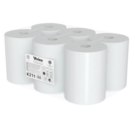 Полотенца бумажные рулонные 150 м, VEIRO Professional (H1) COMFORT, 1-слойные, КОМПЛЕКТ 6 рулонов, K211