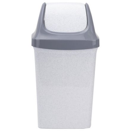 Ведро мусорное с КРЫШКОЙ (качающейся) 15 литров, "СВИНГ", 47х27х23 см, серое, IDEA, М 2462
