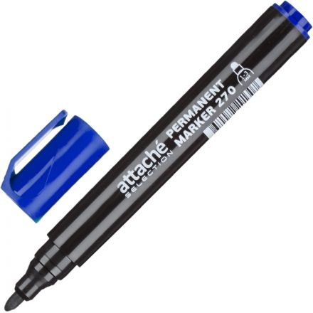 Маркер перманентный Attache Selection 270 синий 1-3мм кругл. наконечник Маркер перманентный Attache Selection 270 синий 1-3мм кругл. наконечник
