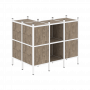 Loft Угловой внешний стеллаж наборный VR.L-51 Тиквуд тёмный/Белый металл 862*1278*1047