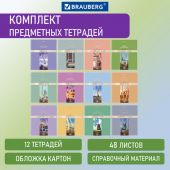 Тетради предметные, КОМПЛЕКТ 12 ПРЕДМЕТОВ, 48 л., обложка картон, BRAUBERG, "DELIGHT", 404606 Тетради предметные, КОМПЛЕКТ 12 ПРЕДМЕТОВ, 48 л., обложка картон, BRAUBERG, "DELIGHT", 404606