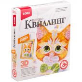 Квиллинг-панно Lori 3D "Рыжий котенок", с рамкой, картонная коробка