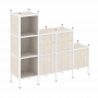 Loft Прямой стеллаж наборный VR.L-17 Денвер светлый/Белый металл 1278*446*1458
