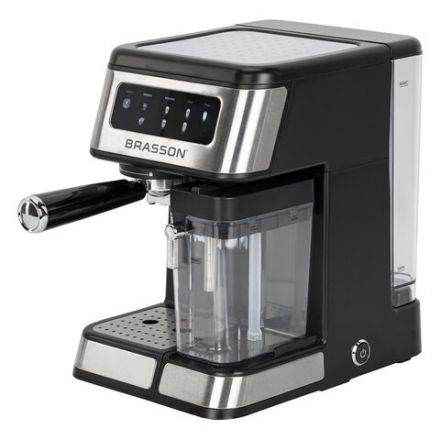 Кофеварка рожковая со встроенным капучинатором BRASSON (БРАССОН) CM-1830, 4 напитка, дисплей, 1,6 л, 1250 Вт, 20 бар, 457885