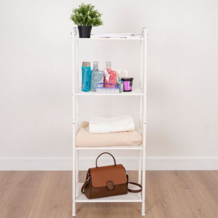 Стеллаж на металлокаркасе "Валенсия-14", 455х300х1205 мм, 4 полки, белый, СТВ14 Б Стеллаж на металлокаркасе "Валенсия-14", 455х300х1205 мм, 4 полки, белый, СТВ14 Б