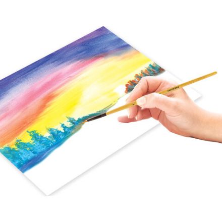 Кисть ПИФАГОР, СИНТЕТИКА, круглая, № 1, деревянная лакированная ручка, с колпачком, 200841 Кисть ПИФАГОР, СИНТЕТИКА, круглая, № 1, деревянная лакированная ручка, с колпачком, 200841