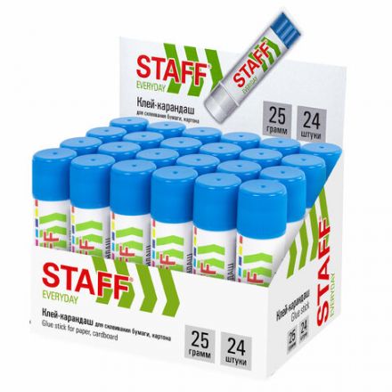 Клей-карандаш STAFF EVERYDAY, 25 г, 228664 Клей-карандаш STAFF EVERYDAY, 25 г, 228664