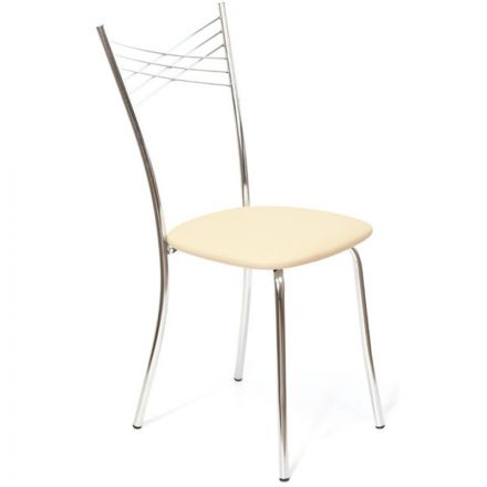 Стул для столовых UP_Ванесса каркас хром, к/з бежевый Z21 Стул для столовых UP_Ванесса каркас хром, к/з бежевый Z21