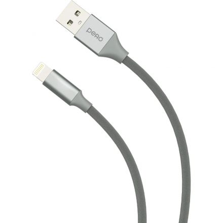 Кабель PERO DC02 USB-A to LIGHTNING, 2.4A, 1.2m, Gray