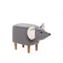 Пуф Leset Mouse COMBI V32/V01 серый/белый, Ткань Велюр