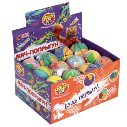 Мяч-попрыгун ЦВЕТНОЙ МИКС, 6 см, ТПР, ассорти, 12 цветов, JOLLY JOT (ДЖОЛЛИ ДЖОТ), 666124 Мяч-попрыгун ЦВЕТНОЙ МИКС, 6 см, ТПР, ассорти, 12 цветов, JOLLY JOT (ДЖОЛЛИ ДЖОТ), 666124