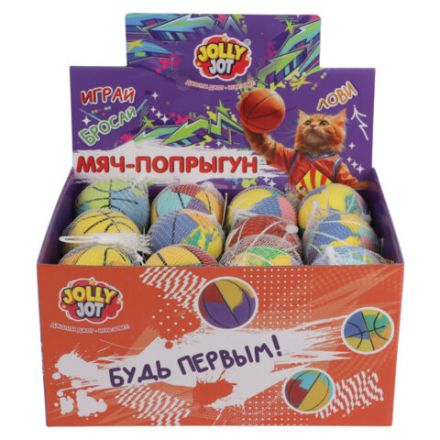 Мяч-попрыгун ЦВЕТНОЙ МИКС, 6 см, ТПР, ассорти, 12 цветов, JOLLY JOT (ДЖОЛЛИ ДЖОТ), 666124 Мяч-попрыгун ЦВЕТНОЙ МИКС, 6 см, ТПР, ассорти, 12 цветов, JOLLY JOT (ДЖОЛЛИ ДЖОТ), 666124