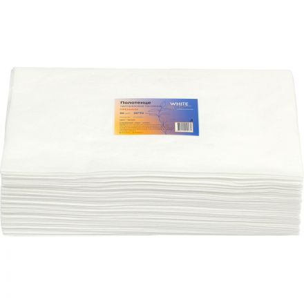 Салфетка спанлейс 35x70 см, белый, пл.60, тиснение, 50шт/уп, 10258