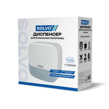Диспенсер для полотенец SOLVO (СОЛВО), Система H3, V-сложения, белый, ABS-пластик, 701336 Диспенсер для полотенец SOLVO (СОЛВО), Система H3, V-сложения, белый, ABS-пластик, 701336