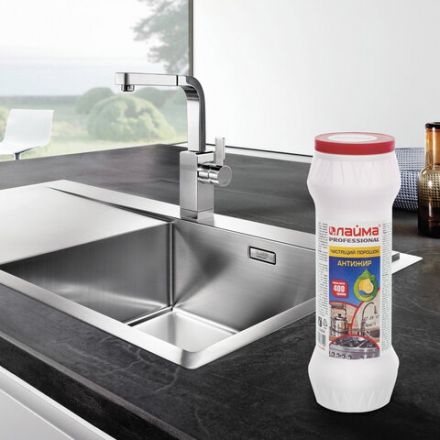 Чистящее средство 400 г, LAIMA PROFESSIONAL Антижир "Лимон", порошок, 604654 Чистящее средство 400 г, LAIMA PROFESSIONAL Антижир "Лимон", порошок, 604654