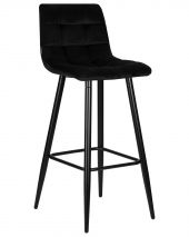 Стул барный DOBRIN NICOLE, черные матовые ножки, черный велюр (108-77) Стул барный DOBRIN NICOLE, черные матовые ножки, черный велюр (108-77)